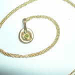Sterling Studio 14K Gold, Green Diamond Necklace
