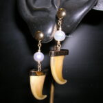 Sterling Studio Gold Pear and Tiger Claw Earrings