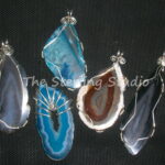 Sterling Studio Assorted Agate Slice Pendants