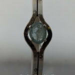Sterling Studio Aqua Marine Hinged Bangle Bracelet