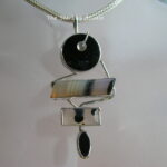 Sterling Studio Agate and Onyx Pendant