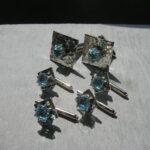 Sterling Studio Blue Topaz Cuff Links and Tux Studs