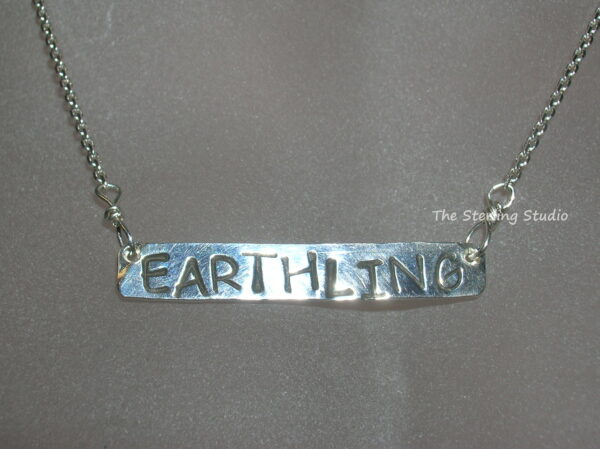 Sterling Studio "Earthling" Identification" Necklace