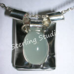 Sterling Studio Aqua Marine Fold Pendant