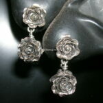 Sterling Studio 1/2 Dozen Antiqued Rose Earrings
