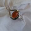 Sterling Hessenite Garnet Oval Ring #1849