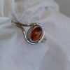 Sterling Hessenite Garnet Oval Ring #1849 - Image 2