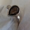 Sterling Smoky Quartz Pear Shaped Ring #1845