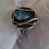 Sterling Blue Topaz Pear Shaped Plate Ring - Image 5