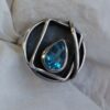Sterling Blue Topaz Pear Shaped Plate Ring