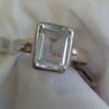 Sterling Clear Quartz Emerald Cut Ring #1842 - Image 3