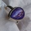 Sterling Charoite Pear Ring #1791 - Image 2
