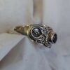 Sterling Garnet Round Ornate Faceted Ring #1847 - Image 3