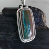 Sterling Rectangular Peruvian Opal Pendant