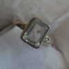 Sterling Clear Quartz Emerald Cut Ring #1842