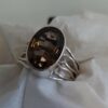 Sterling Smoky Quartz Oval Stranded Ring #1846