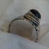 Sterling Black Onyx Round Engraved Ring #1748 - Image 3