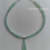 Sterling Studio Aqua Chalcedony Necklace and Earrings Set #1683 - Image 3