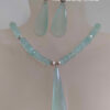 Sterling Studio Aqua Chalcedony Necklace and Earrings Set #1683 - Image 2