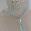 Sterling Studio Aqua Chalcedony Necklace and Earrings Set #1683