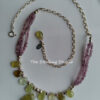 Sterling Studio Sterling Green Garnet and Vintage Bead Necklace - Earring Set