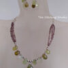 Sterling Studio Sterling Green Garnet and Vintage Bead Necklace - Earring Set