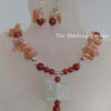 Sterling Studio Camel Stone Necklace Earring Set #1681