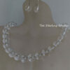 Sterling Studio Graduated 8mm - 12mm Clear Quartz Beaded Necklace and Earring Set