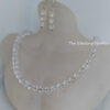 Sterling Studio Clear Quartz 8mm Bead Necklace Earring Set