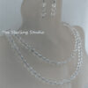 Sterling Studio Clear Quartz Double Strand Necklace Earring Set