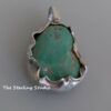 Sterling Studio Kingman Arizona Turquoise Singed Pendant - Image 2