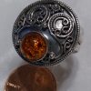 Amber Domed Plate Ring