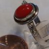 Red Coral Oval Ring