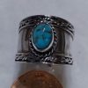 Turquoise Oval Cabochon Wide Band Ring