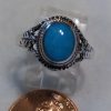 Turquoise oval ornate ring w/leaves - Image 3