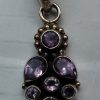 Amethyst 7 Stone Leaf Pendant
