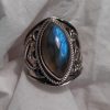Labradorite Marquee Ornate Wide Ring