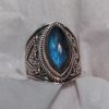 Labradorite Marquee Ornate Wide Ring - Image 8