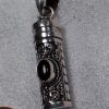 Black Onyx Ornate Tube Vial Pendant