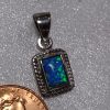 Created Opal Tiny Rectangle Pendant - Image 2