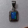 Created Opal Tiny Rectangle Pendant - Image 3