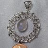 Rainbow Moonstone Chain Loop Pendant