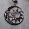 Large Moon Flower Moonstone Pendant