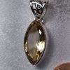 Citrine Marquee Faceted Bezel Set Pendant