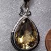Citrine Faceted Pear Bezel Set Pendant