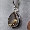 Citrine Faceted Pear Bezel Set Pendant - Image 2