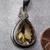Citrine Faceted Pear Bezel Set Pendant - Image 3