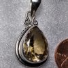 Citrine Faceted Pear Bezel Set Pendant - Image 4