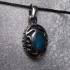 Turquoise Oval Cabochon Filigree Pendant - Image 3