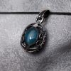 Turquoise Oval Cabochon Filigree Pendant